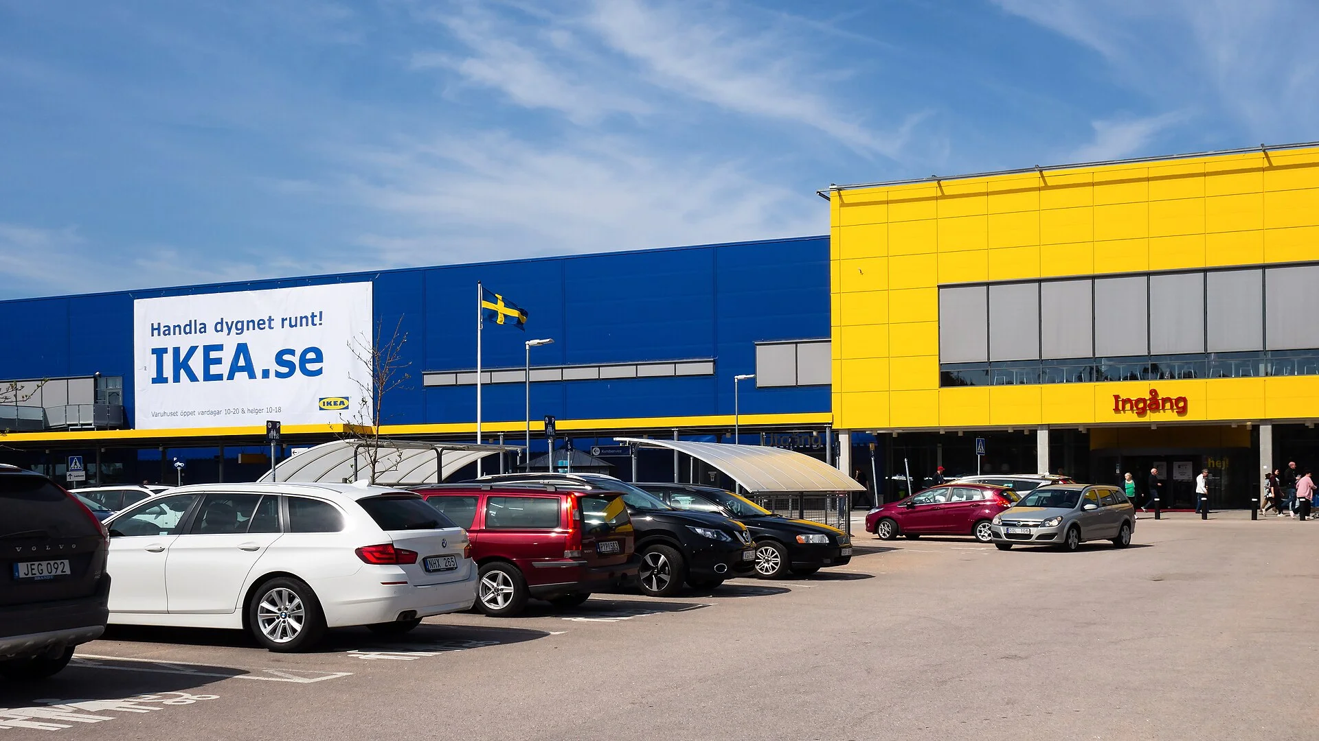 An IKEA store and its parking lot (Torp, Uddevalla)