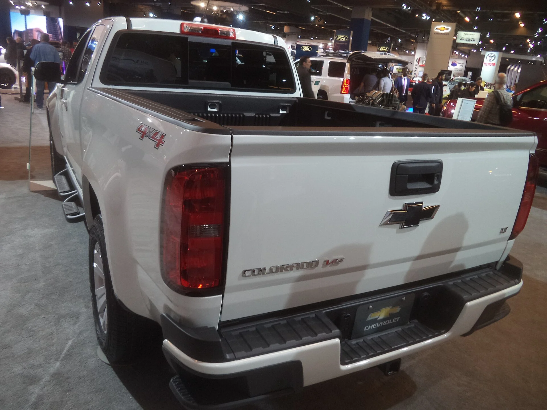 Chevy Colorado LT — a silver 2022 (previous-generation) Colorado, rear three-quarter view