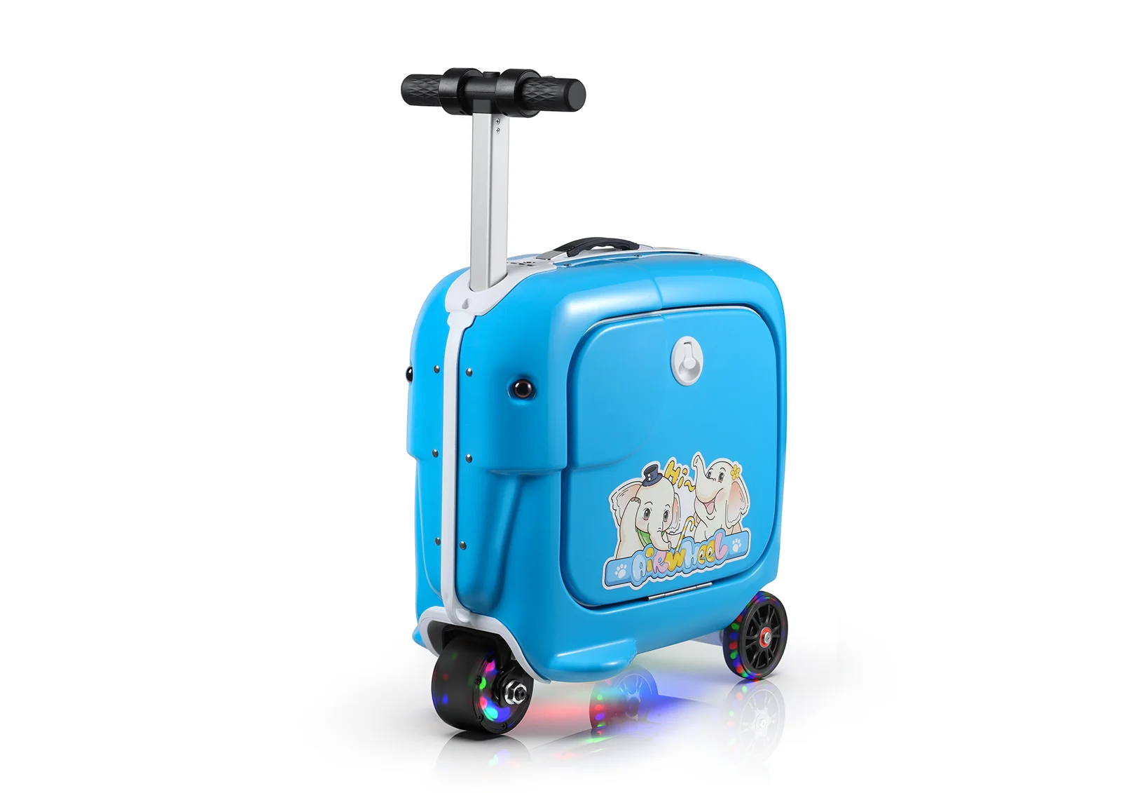 A ride-on kids' cabin suitcase, one of the spinner-vs-ride-on-vs-backpack types this guide compares for children