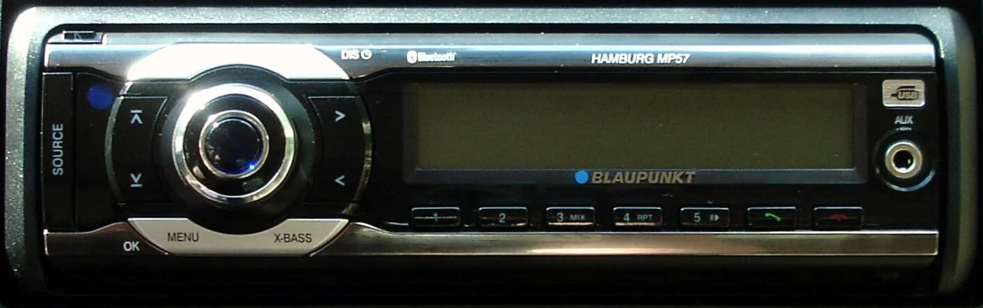 A car stereo receiver — matching its FM frequency to the transmitter is the first fix when there is no sound