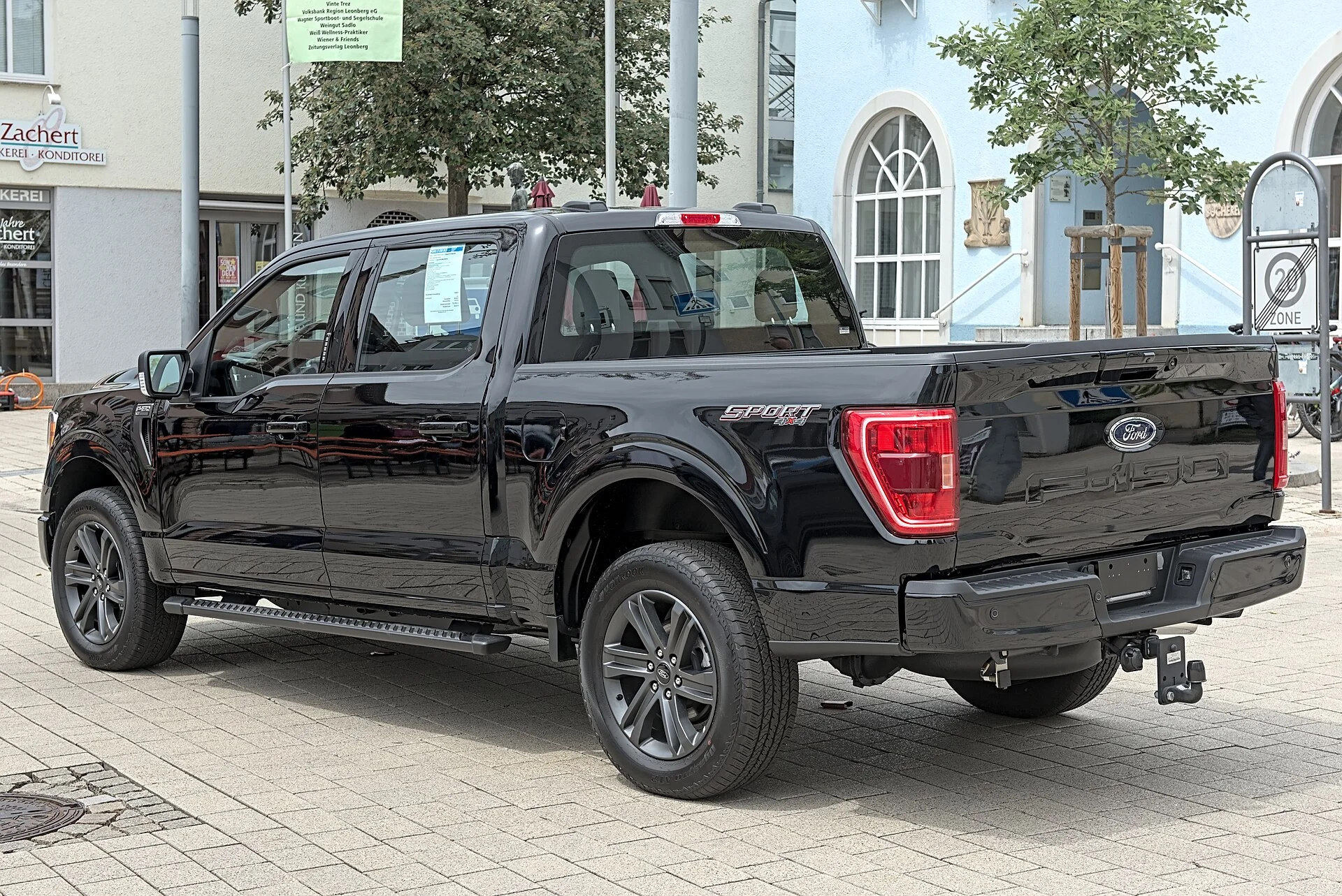 Ford F-150 — a fourteenth-generation F-150, rear view showing the hitch area