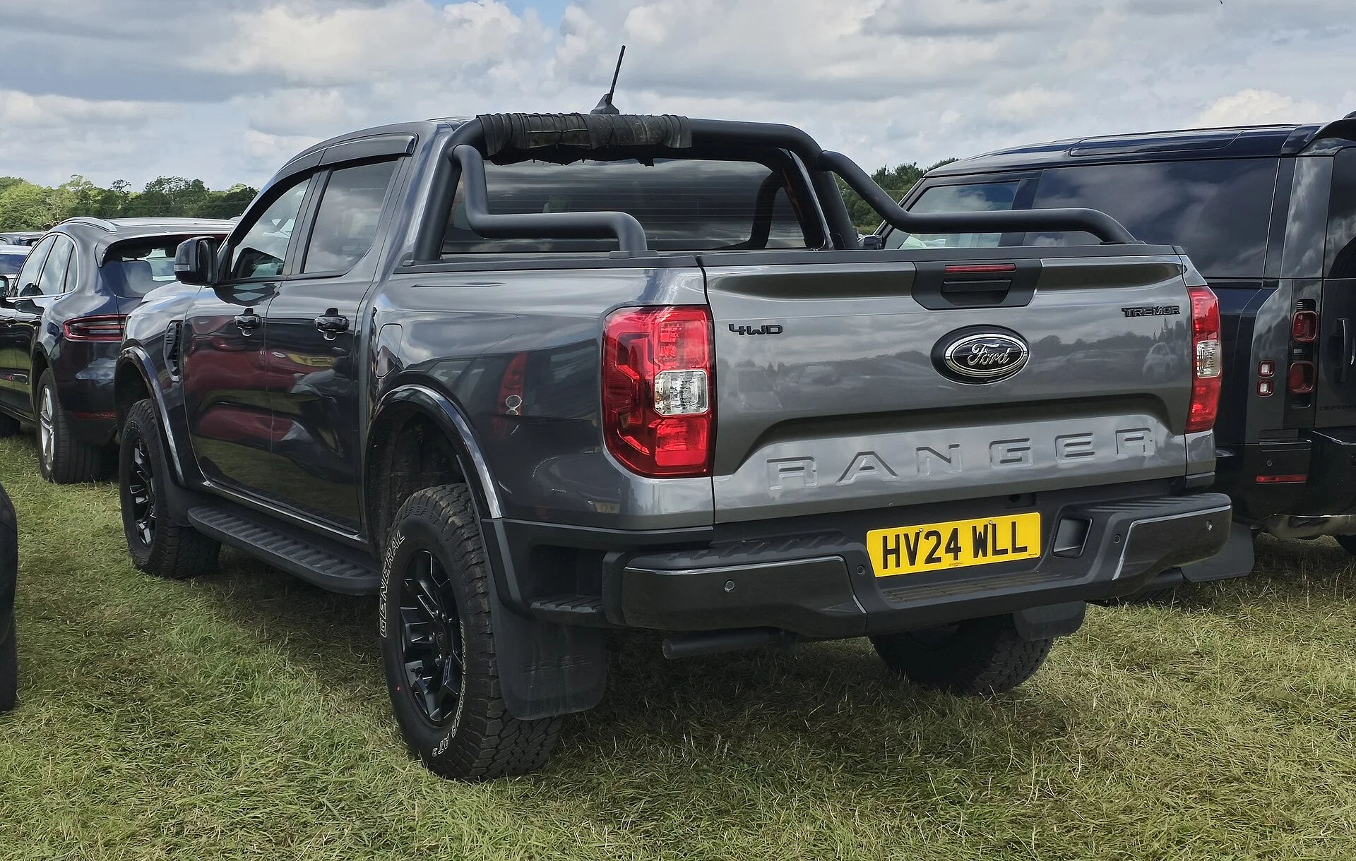 Ford Ranger Tremor — a 2024 Ranger, rear three-quarter view