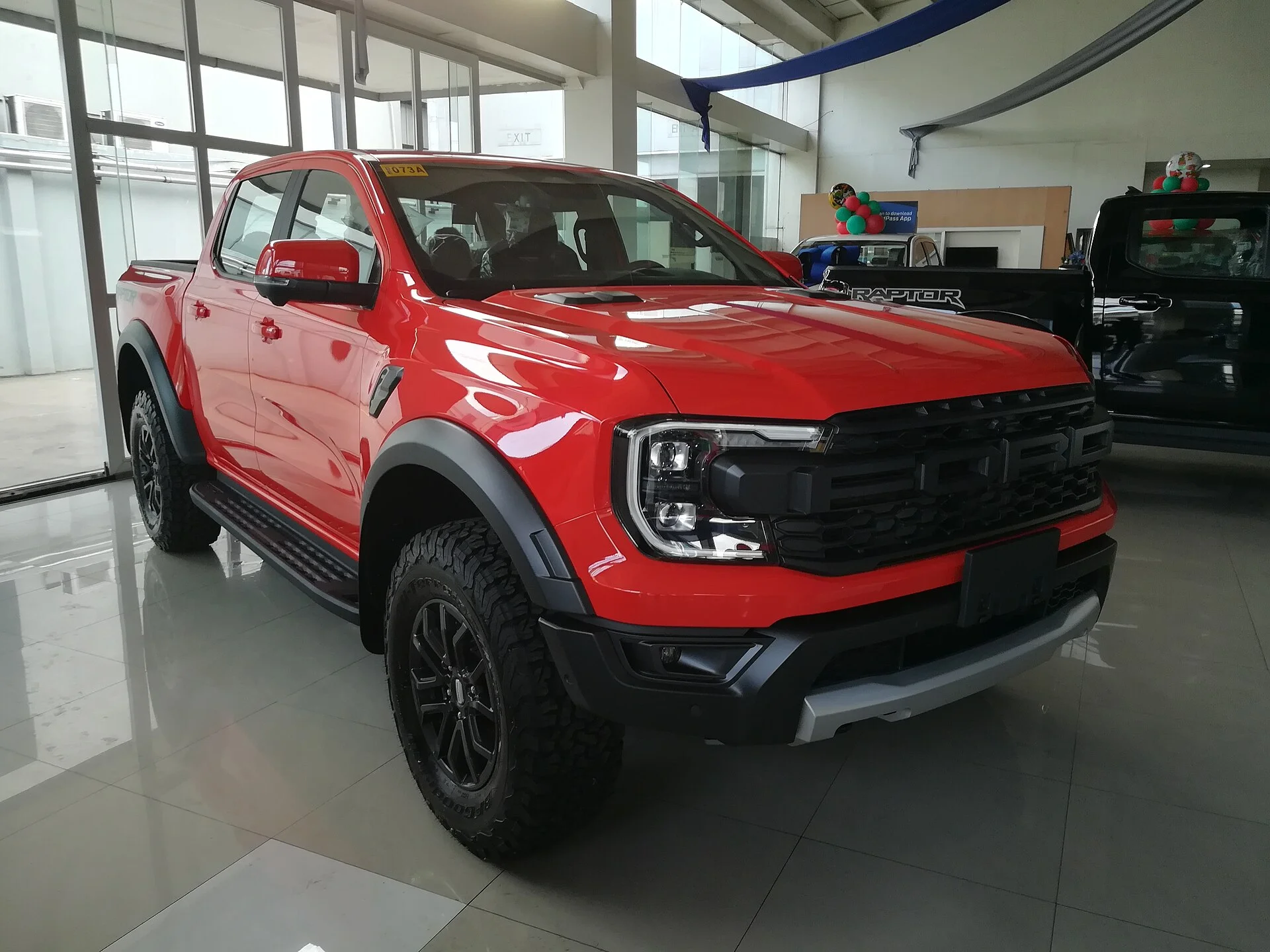 Ford Ranger Raptor — a Ranger Raptor at a dealership