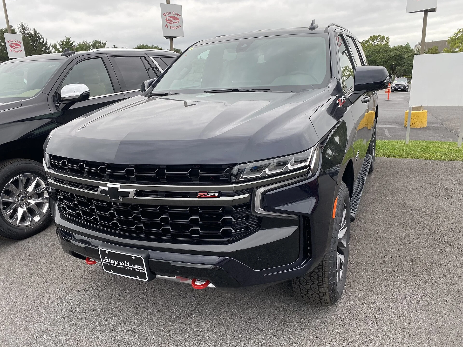 Black Chevy Tahoe Z71, current generation, front three-quarter view