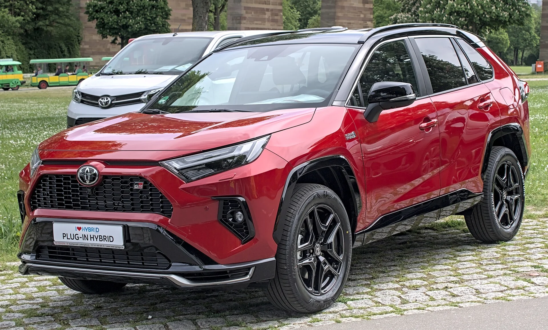 Toyota RAV4 Plug-in Hybrid in red, front view