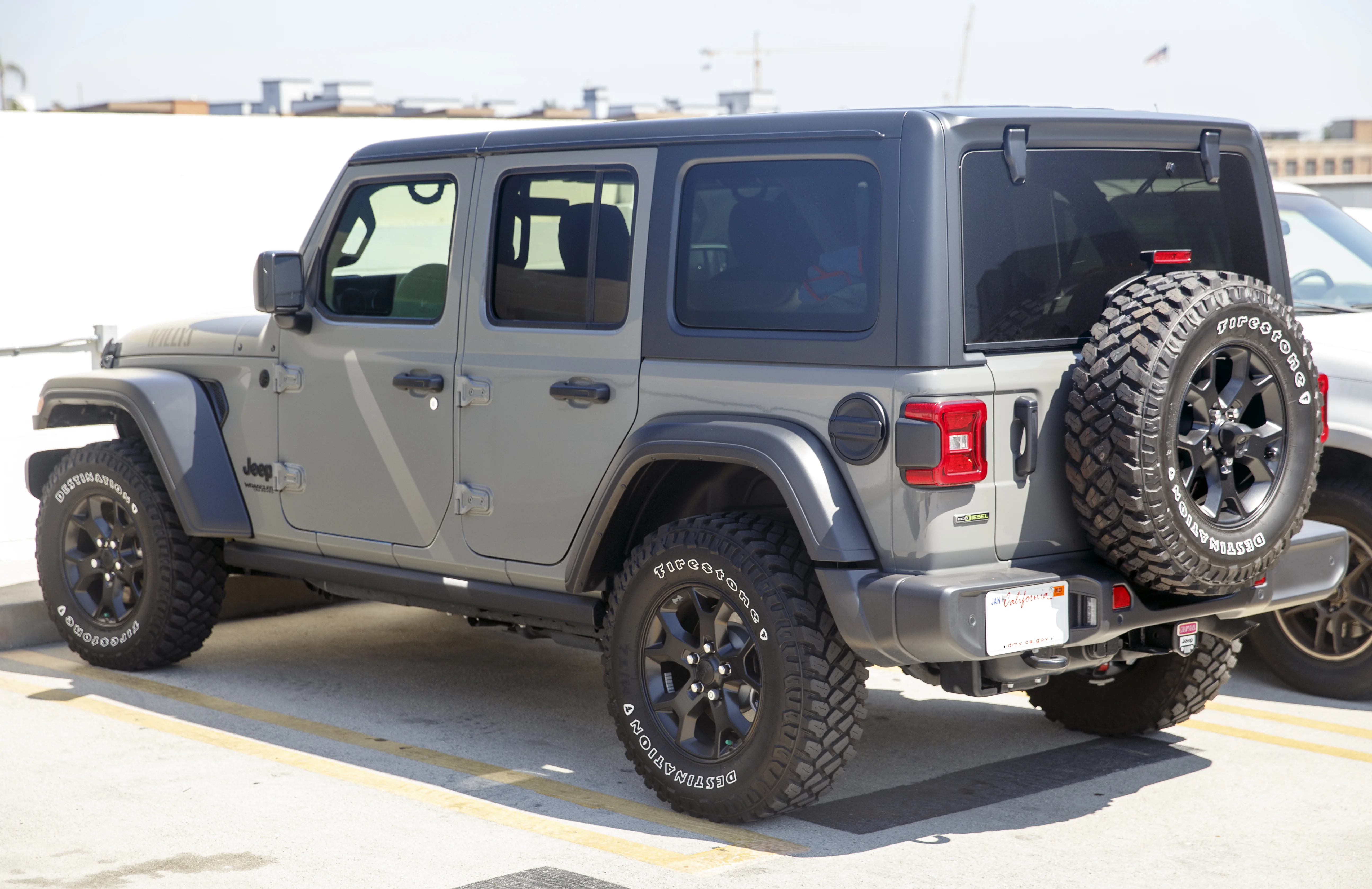Jeep Wrangler Unlimited — a four-door Wrangler, the rear cargo area behind the seats
