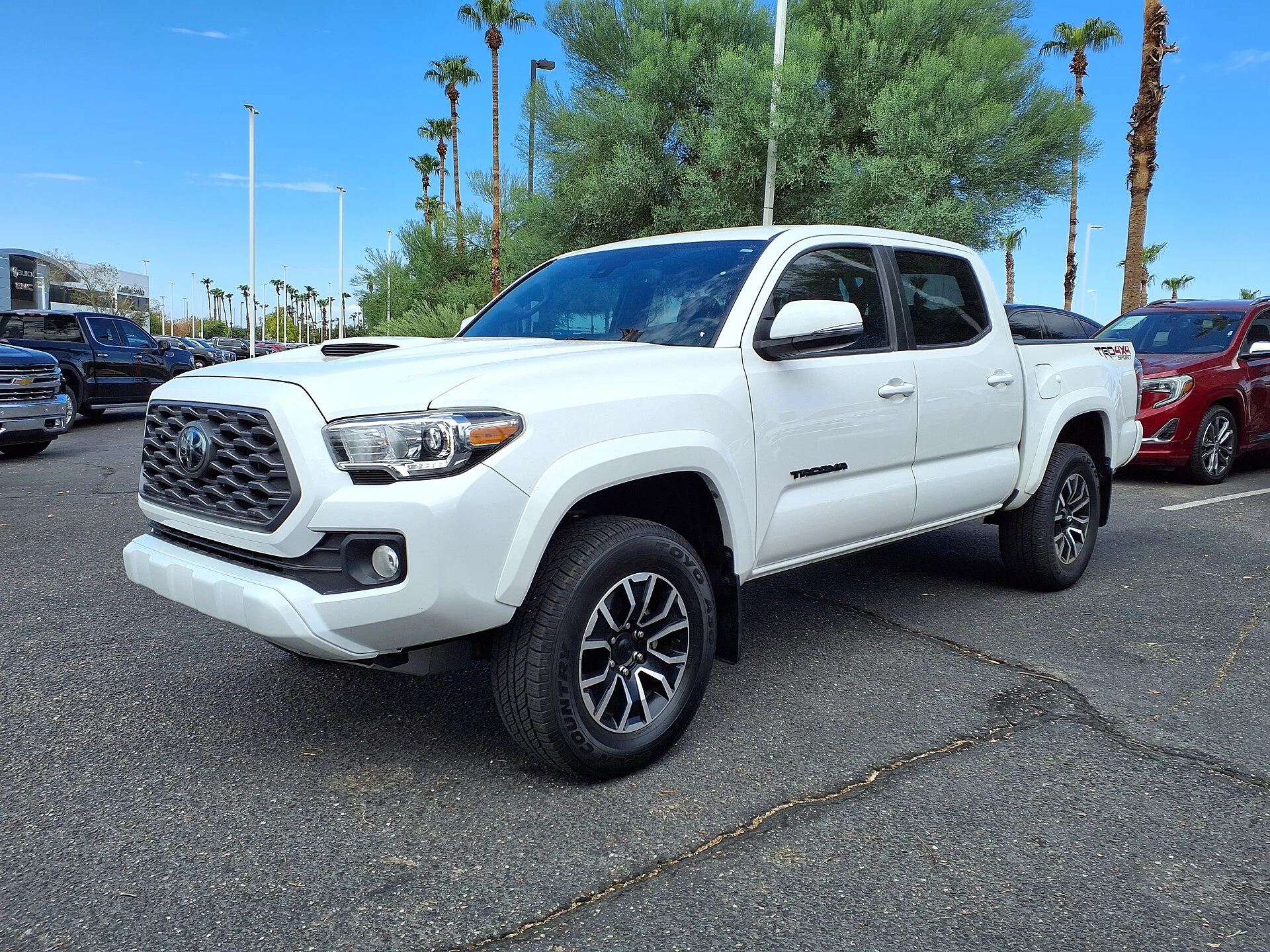 White Toyota Tacoma TRD, front three-quarter view