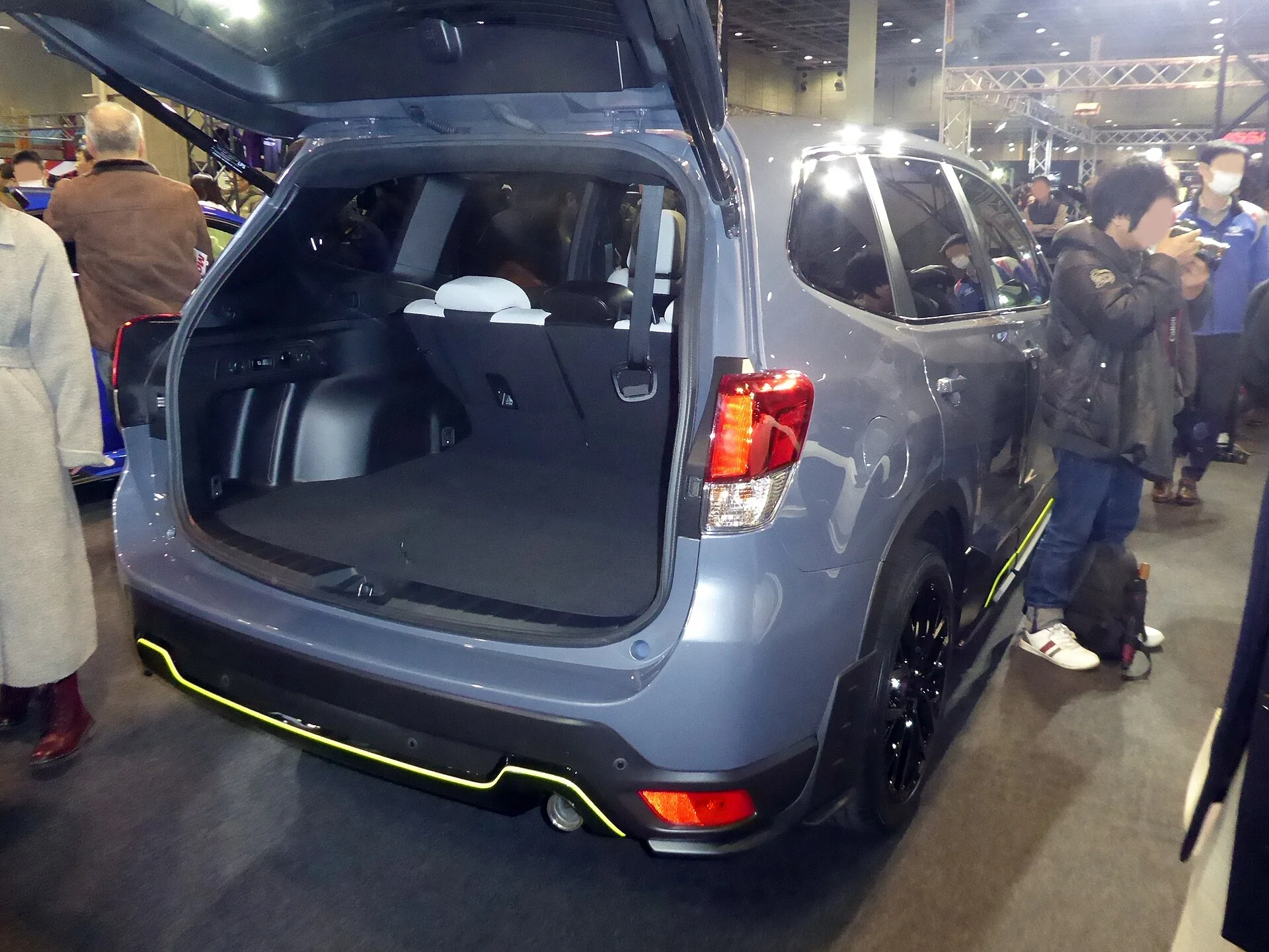 A Subaru Forester with its rear tailgate open, showing the flat cargo area this Subaru Forester cargo-dimensions-for-sleeping guide measures.