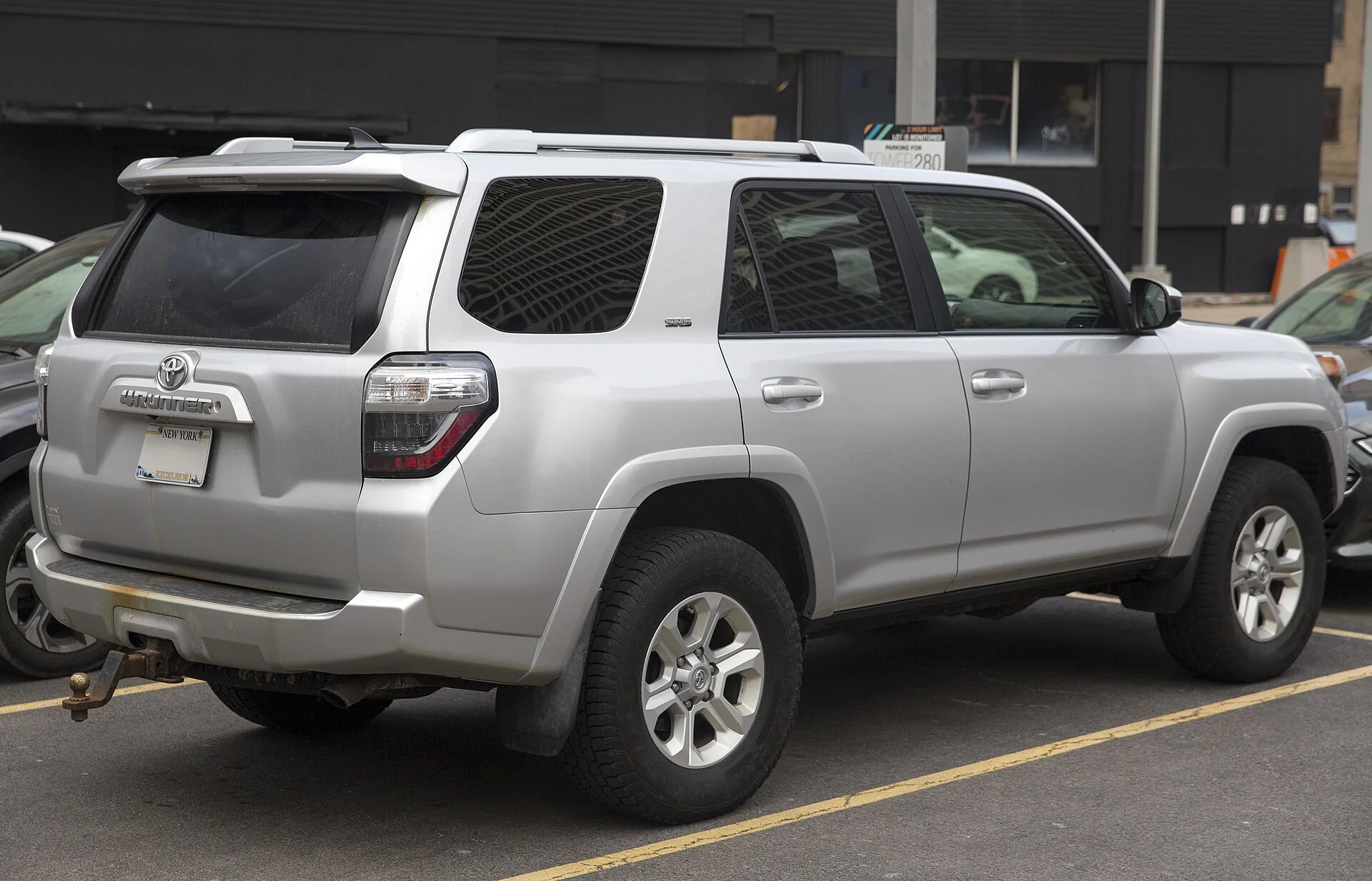 Toyota 4Runner SR5 — a 2015 4Runner, rear three-quarter view