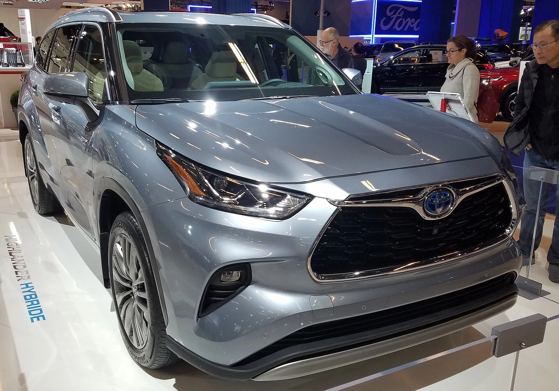 Toyota Highlander — a 2020 Highlander hybrid at an auto show