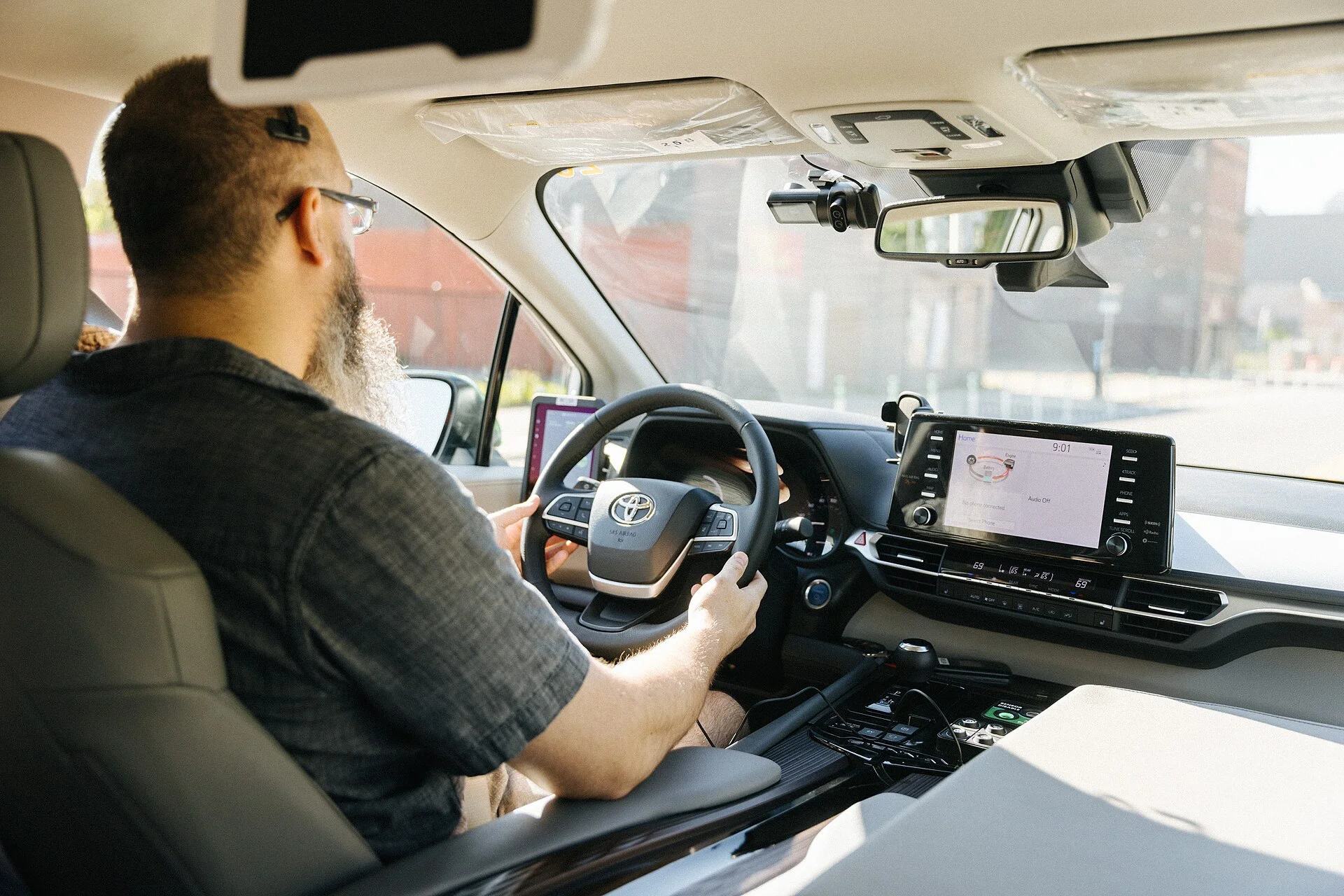 Interior of a May Mobility Toyota Sienna