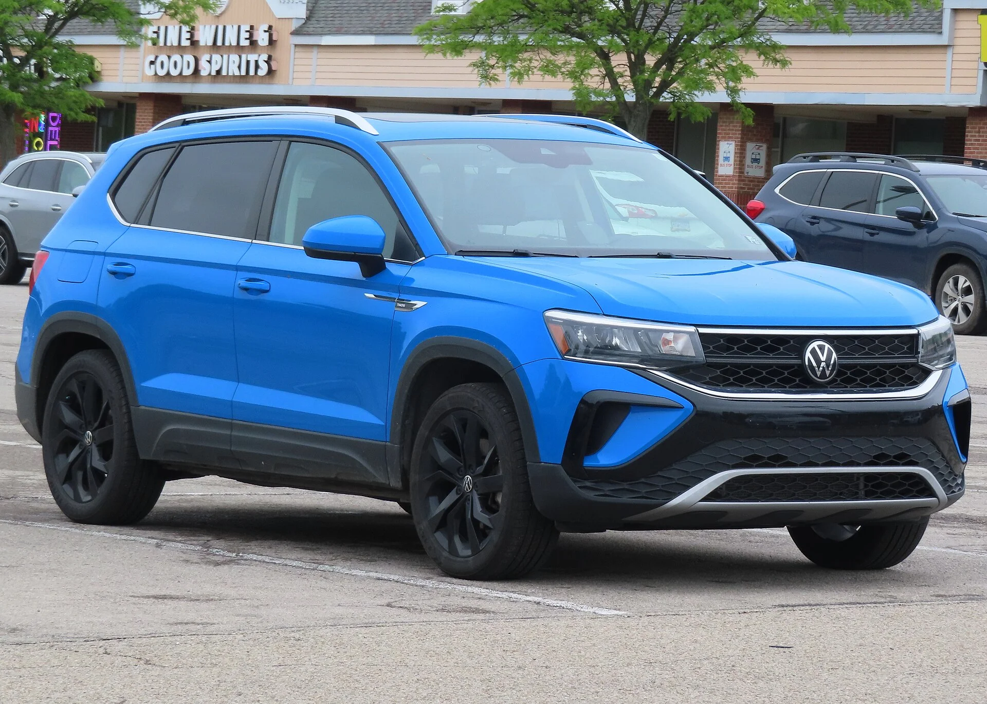 A Volkswagen Taos compact SUV (front view), the vehicle this Taos car camping guide is built around.