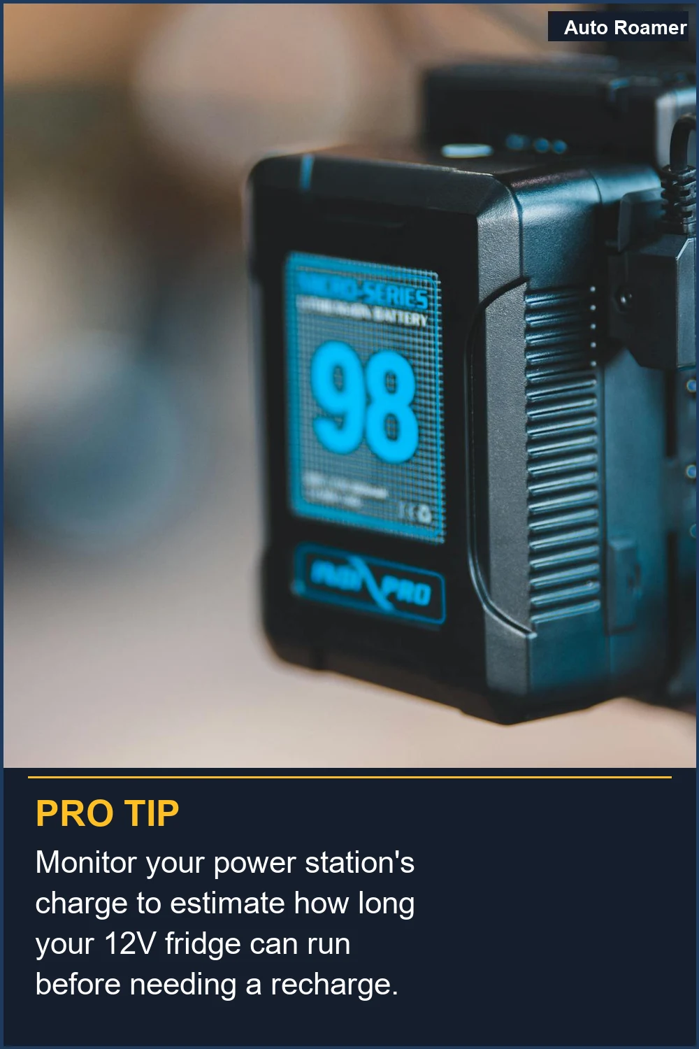 Monitor your power station's charge to estimate how long your 12V fridge can run before needing a recharge.