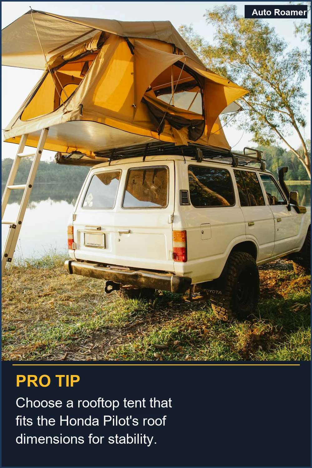 Elige una tienda de techo que se ajuste a las dimensiones del techo del Honda Pilot para mayor estabilidad.