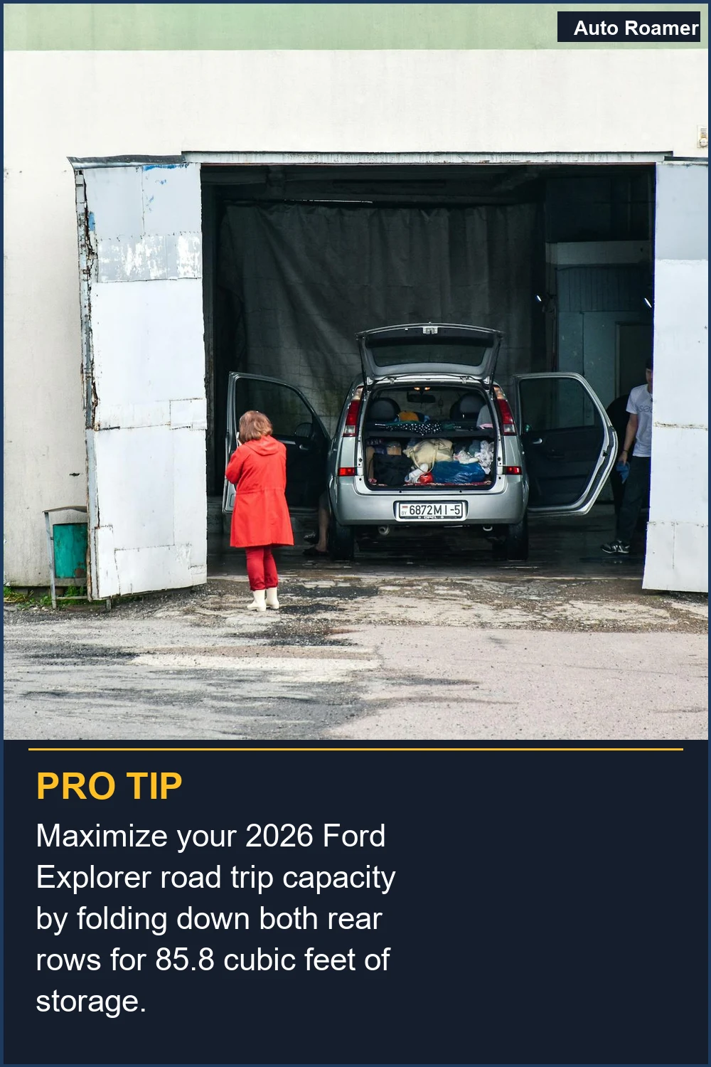 Maximize your 2026 Ford Explorer road trip capacity by folding down both rear rows for 85.8 cubic feet of storage.