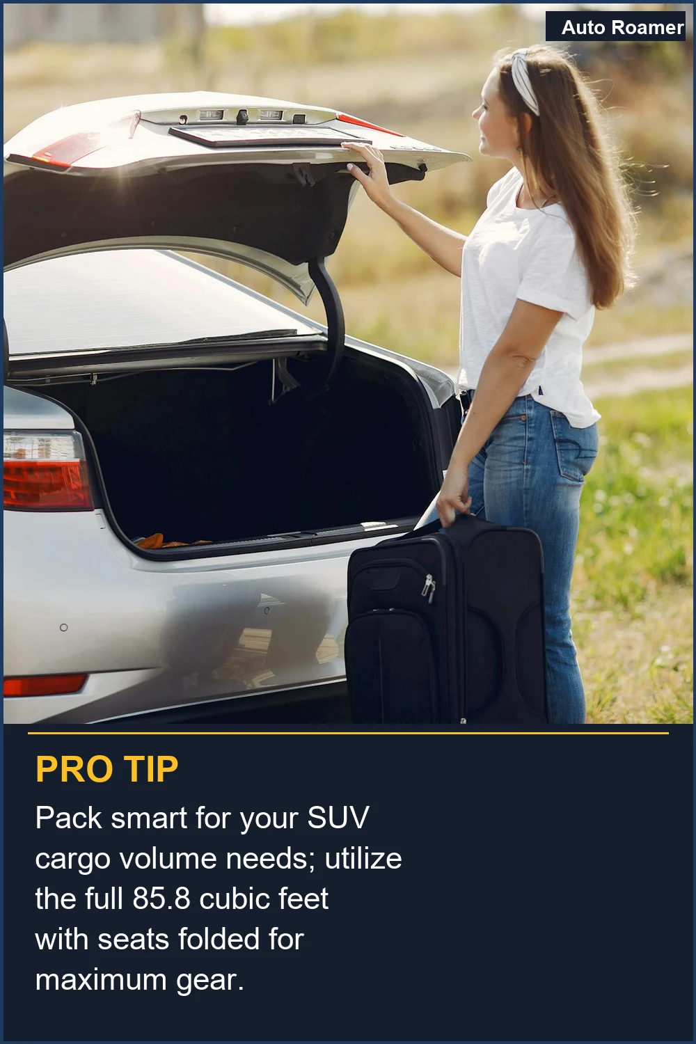 Pack smart for your SUV cargo volume needs; utilize the full 85.8 cubic feet with seats folded for maximum gear.
