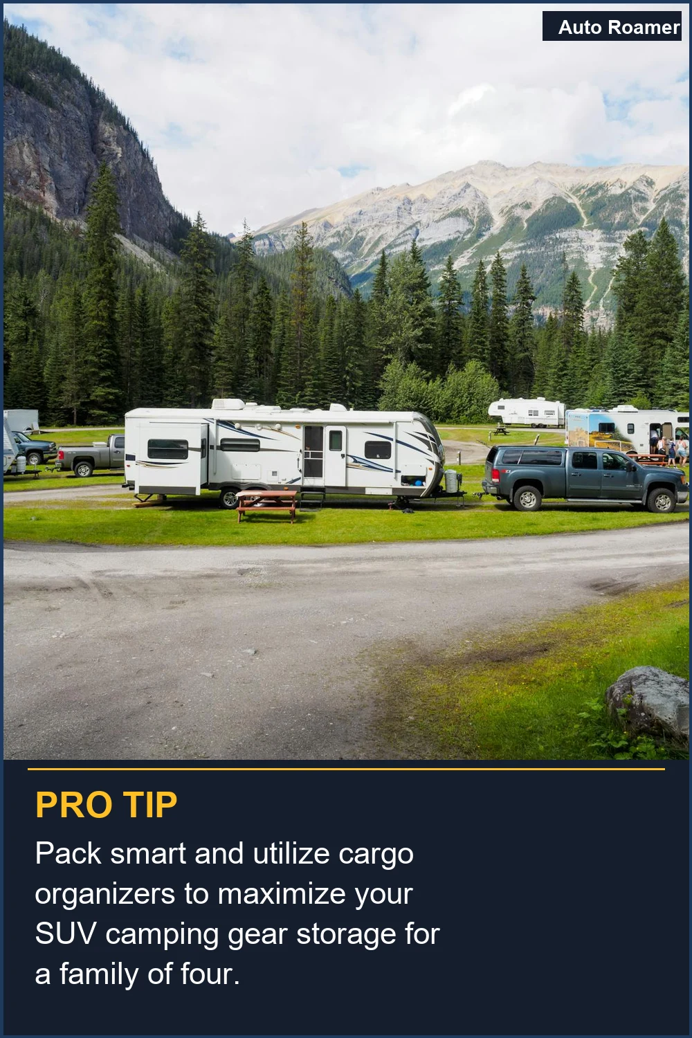 Pack smart and utilize cargo organizers to maximize your SUV camping gear storage for a family of four.