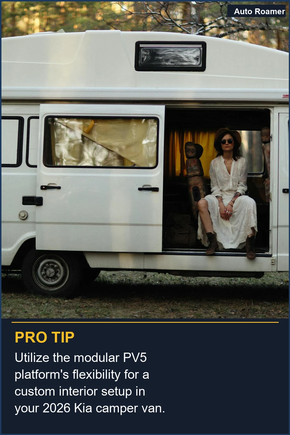 Utiliza la flexibilidad de la plataforma modular PV5 para una configuración interior personalizada en tu furgoneta camper Kia 2026.