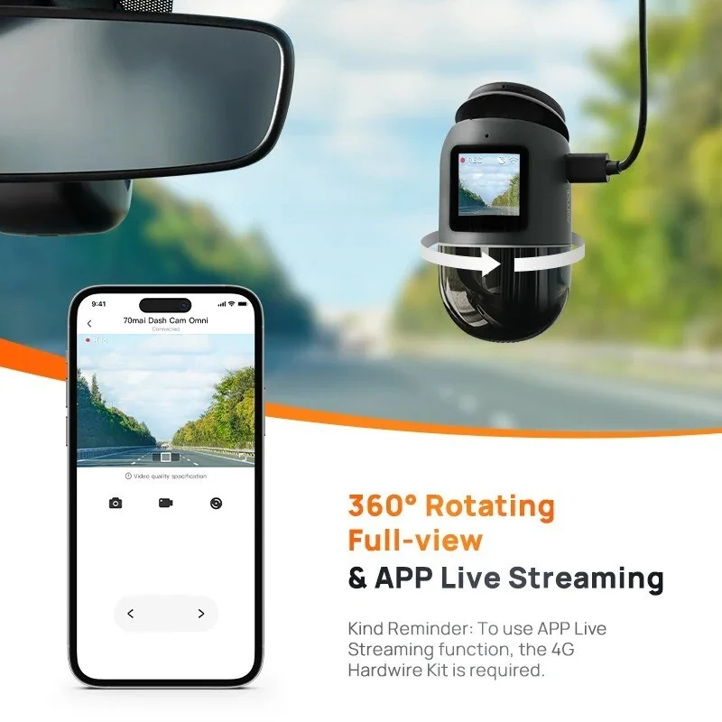 70mai Omni X200 rotating 360 dash cam