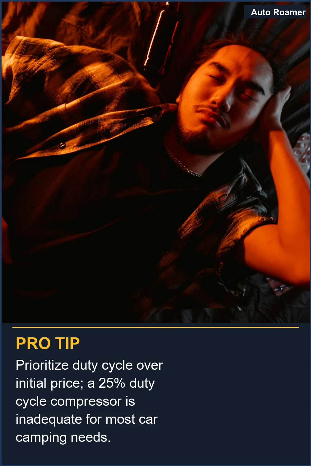 Prioritize duty cycle over initial price; a 25% duty cycle compressor is inadequate for most car camping needs.