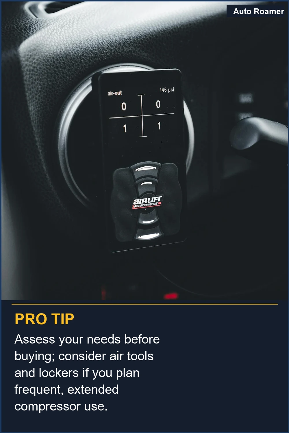 Assess your needs before buying; consider air tools and lockers if you plan frequent, extended compressor use.