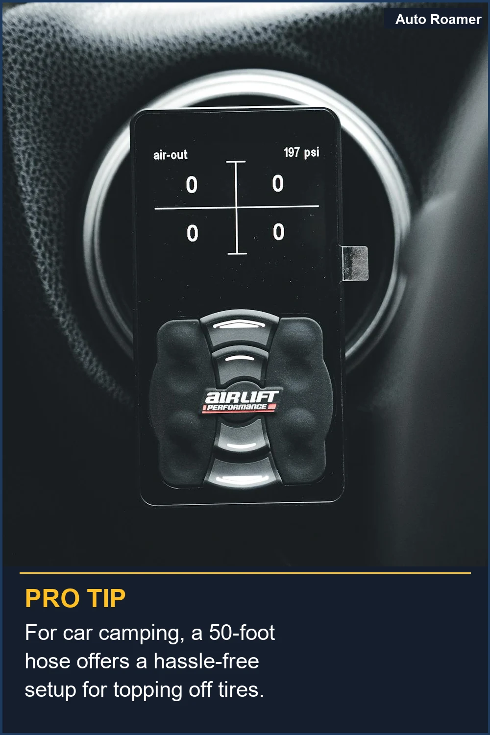 For car camping, a 50-foot hose offers a hassle-free setup for topping off tires.