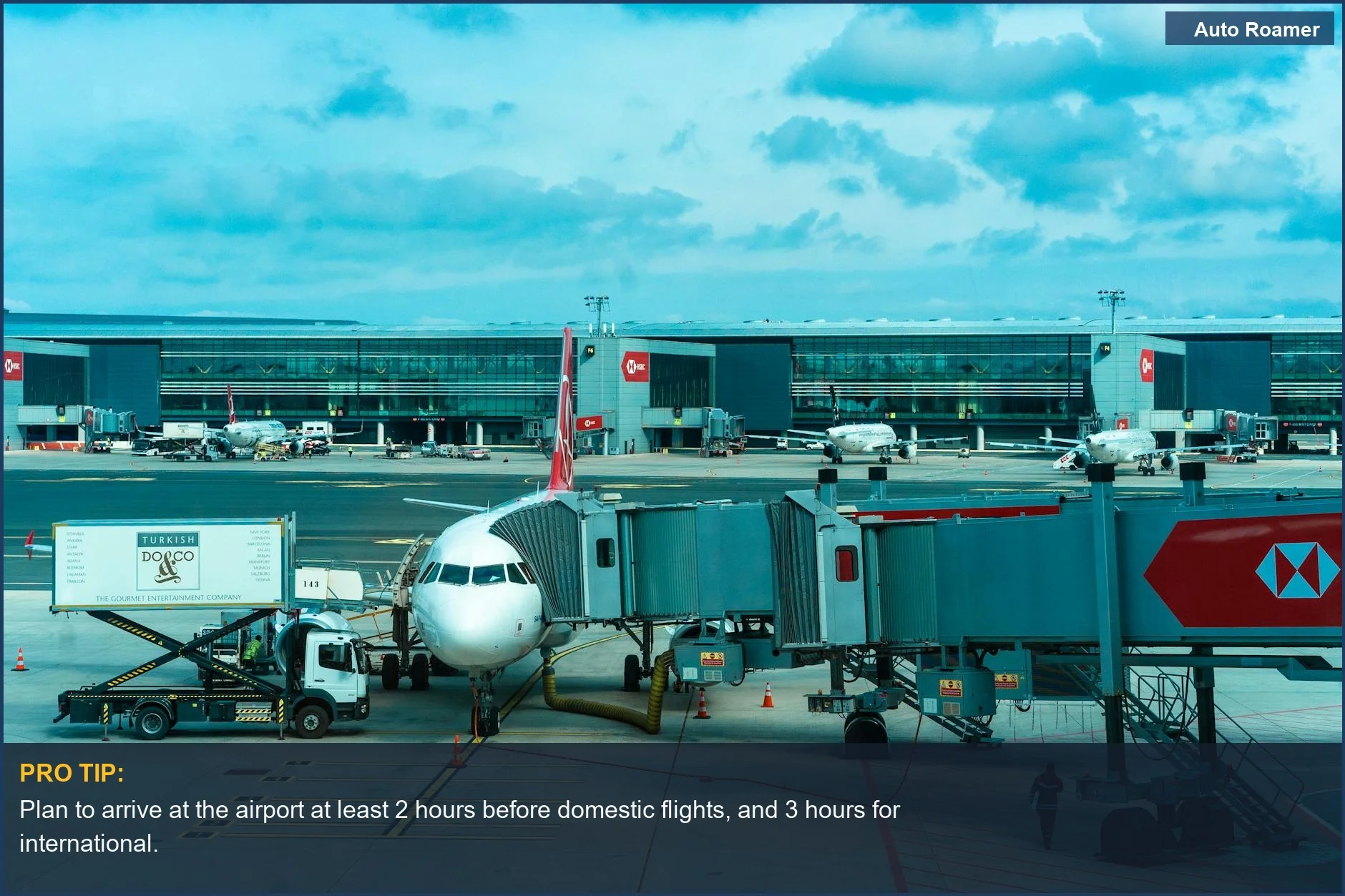 Airplane at airport gate ready for boarding, a crucial step when flying with baby.