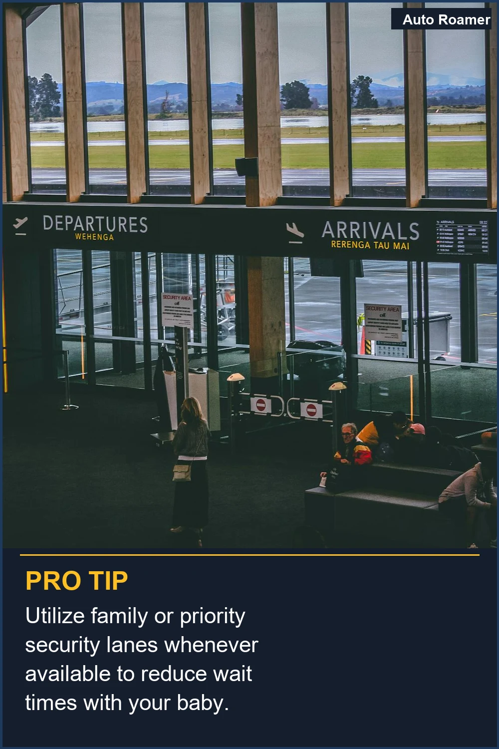 Utilize family or priority security lanes whenever available to reduce wait times with your baby.