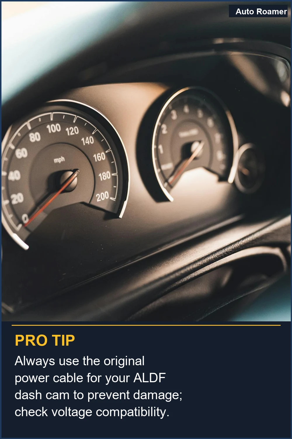 Always use the original power cable for your ALDF dash cam to prevent damage; check voltage compatibility.