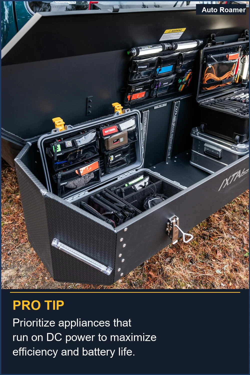 Prioritize appliances that run on DC power to maximize efficiency and battery life.