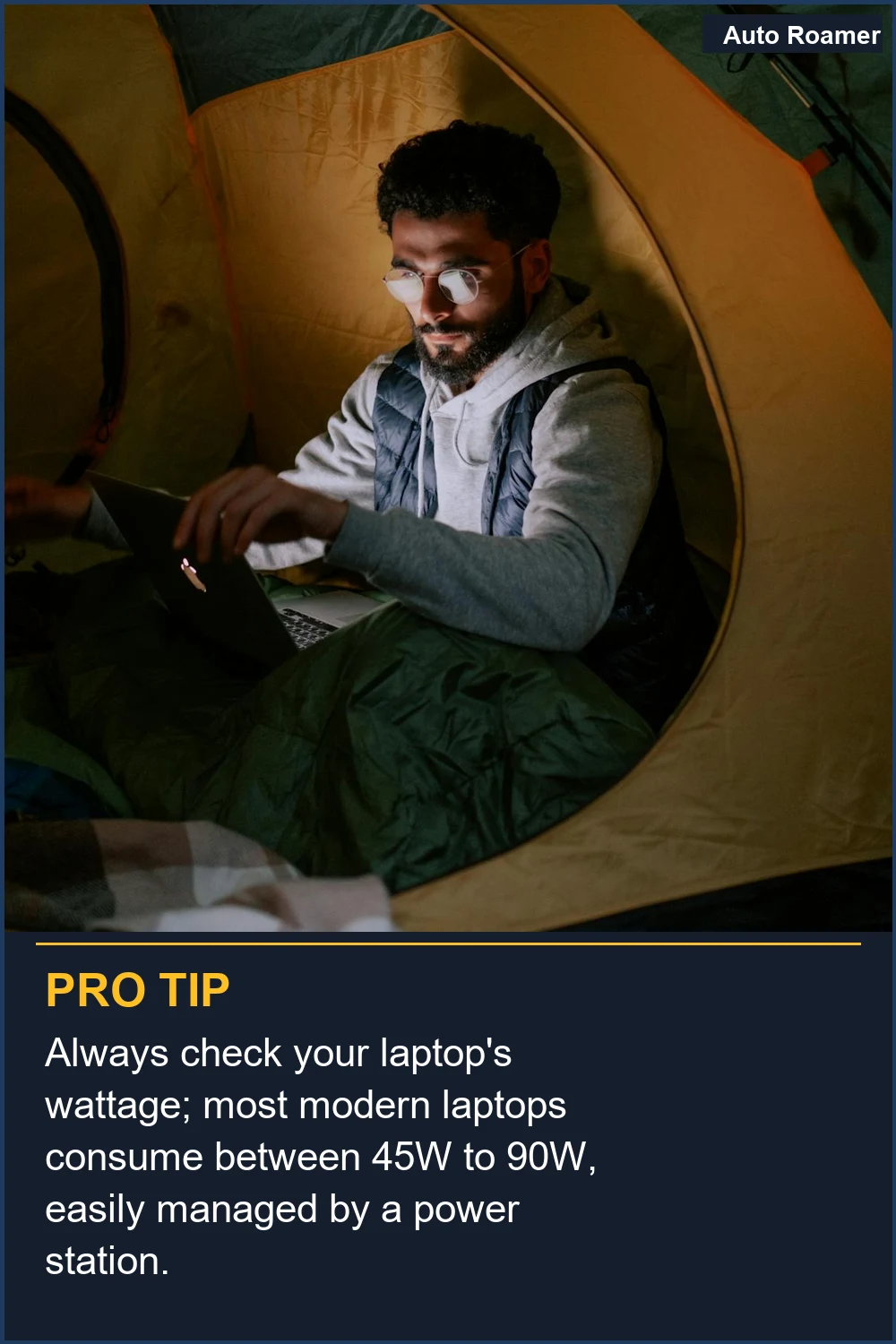 Always check your laptop's wattage; most modern laptops consume between 45W to 90W, easily managed by a power station.