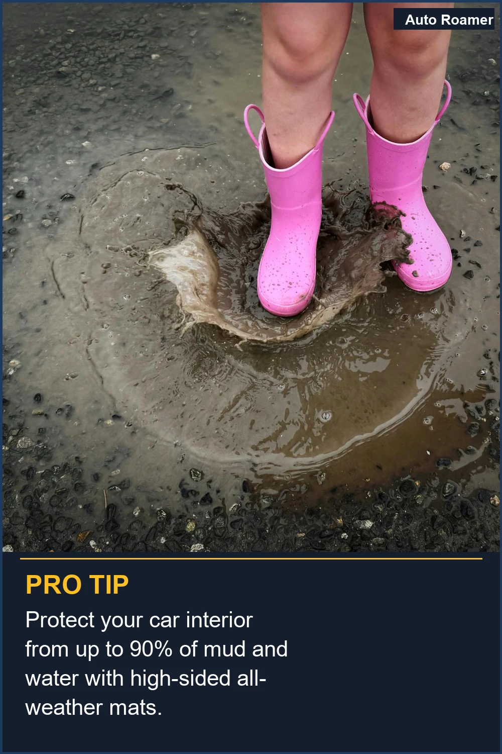 Protect your car interior from up to 90% of mud and water with high-sided all-weather mats.