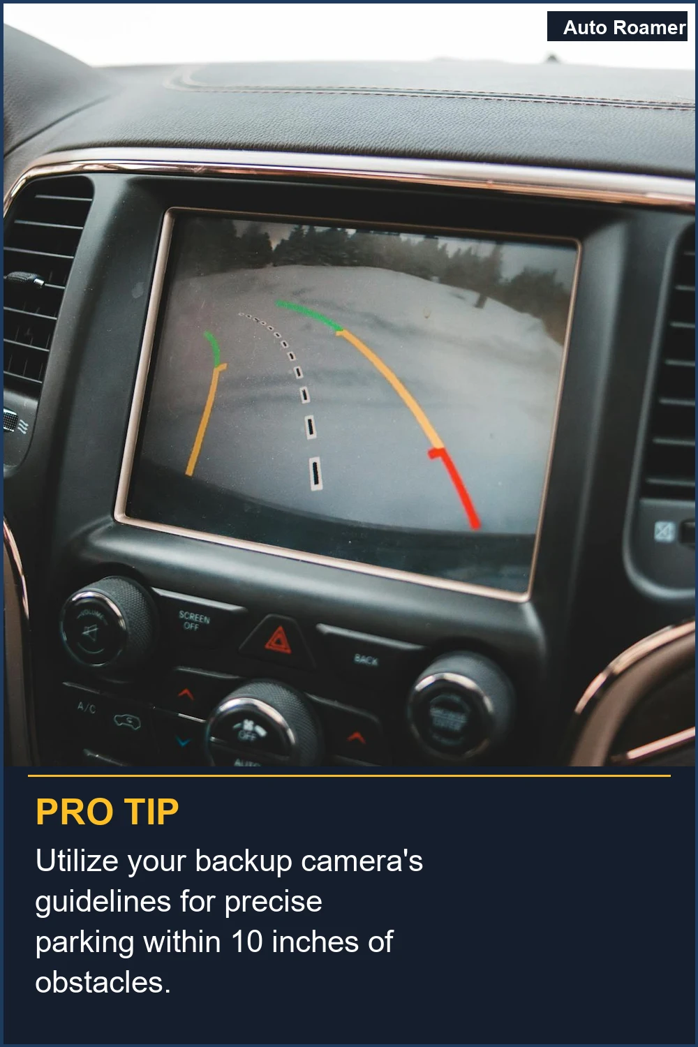 Utilize your backup camera's guidelines for precise parking within 10 inches of obstacles.