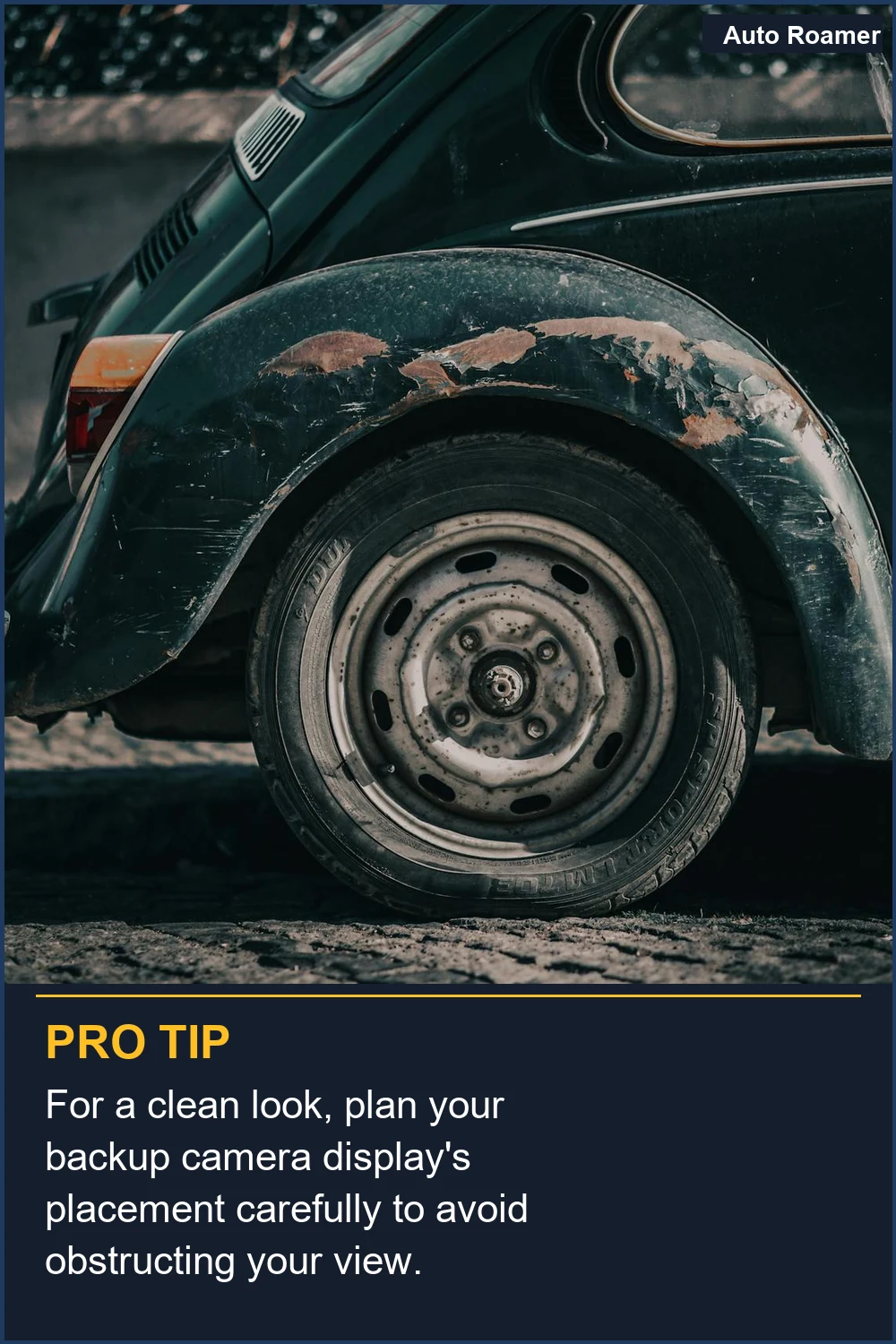 For a clean look, plan your backup camera display's placement carefully to avoid obstructing your view.