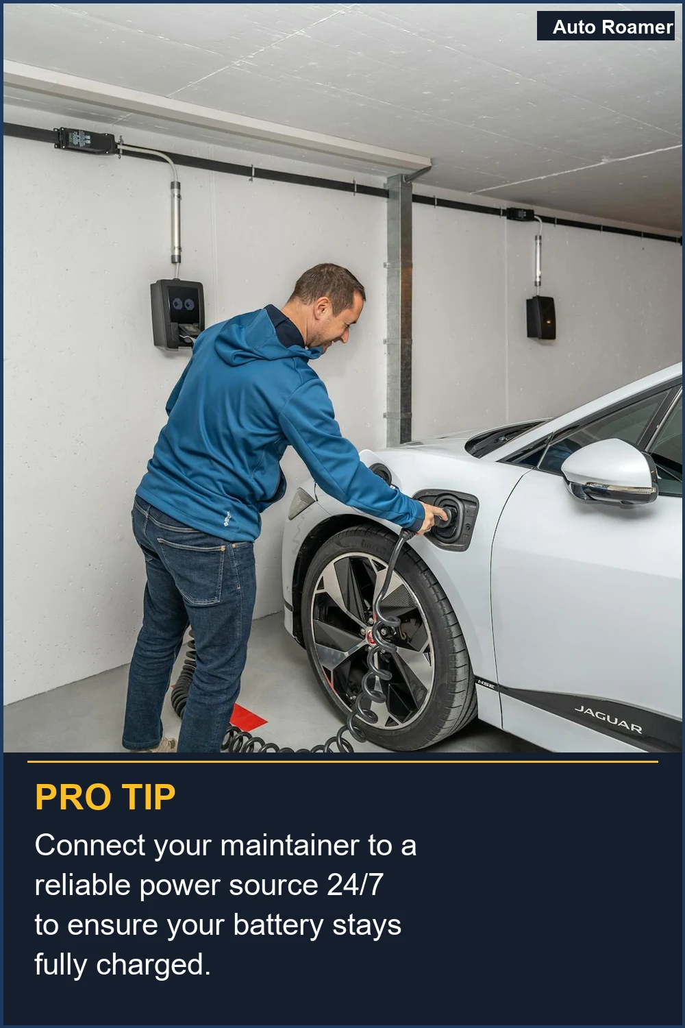 Connect your maintainer to a reliable power source 24/7 to ensure your battery stays fully charged.