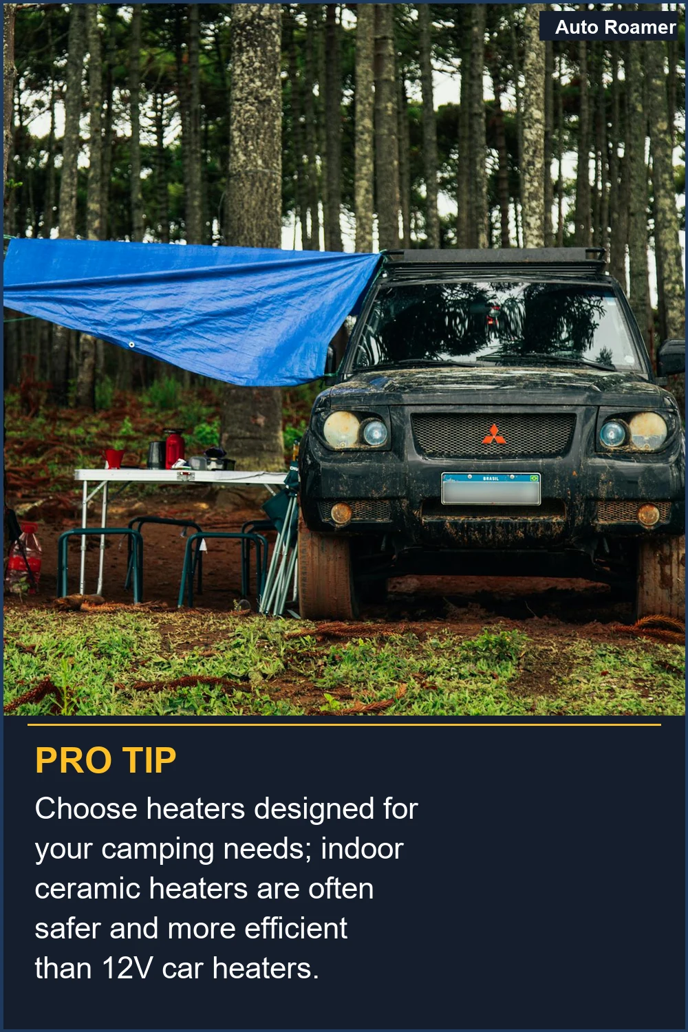 Choose heaters designed for your camping needs; indoor ceramic heaters are often safer and more efficient than 12V car heaters.