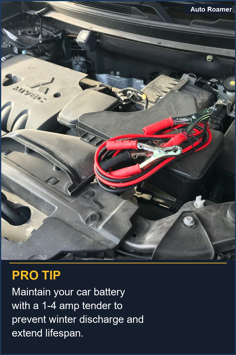Maintain your car battery with a 1-4 amp tender to prevent winter discharge and extend lifespan.