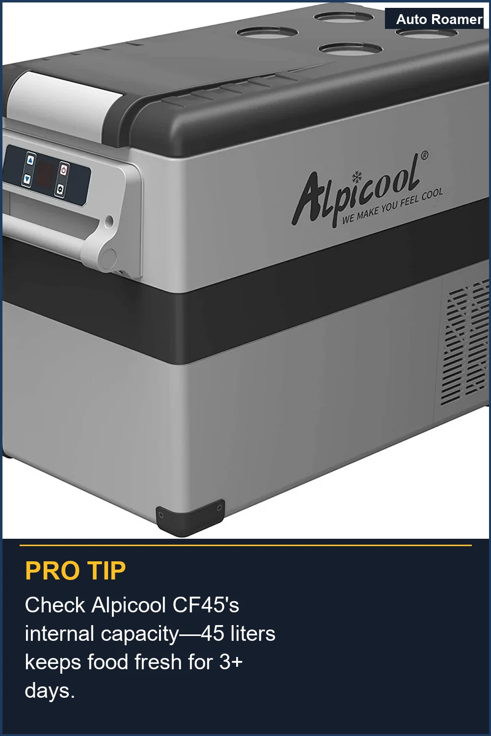 Check Alpicool CF45's internal capacity—45 liters keeps food fresh for 3+ days.
