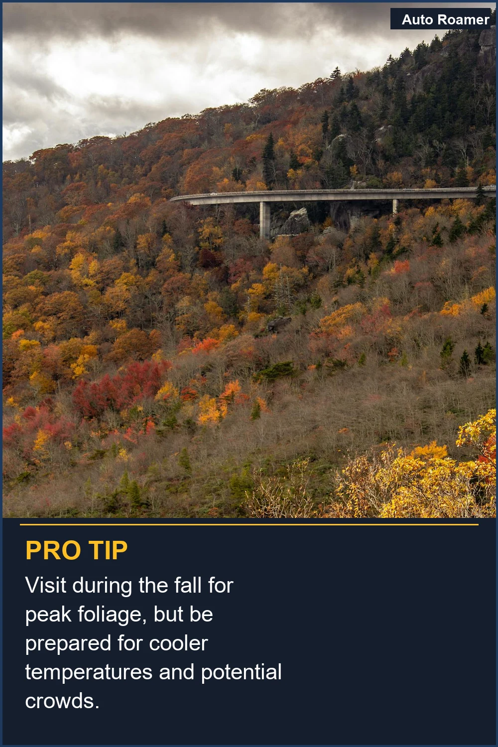 Visit during the fall for peak foliage, but be prepared for cooler temperatures and potential crowds.