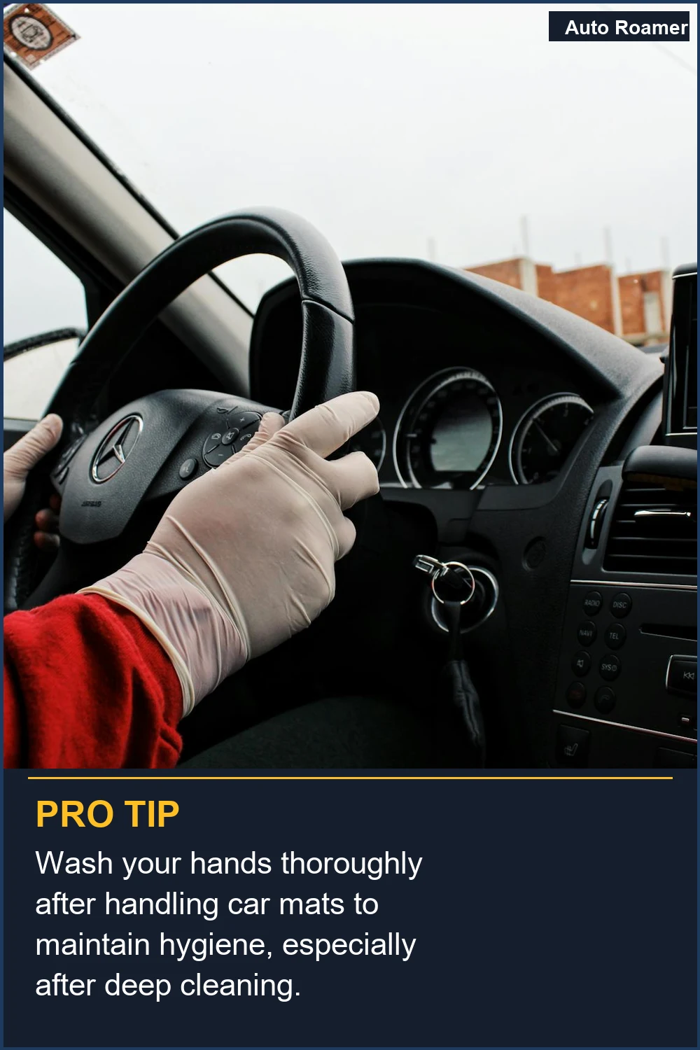 Wash your hands thoroughly after handling car mats to maintain hygiene, especially after deep cleaning.
