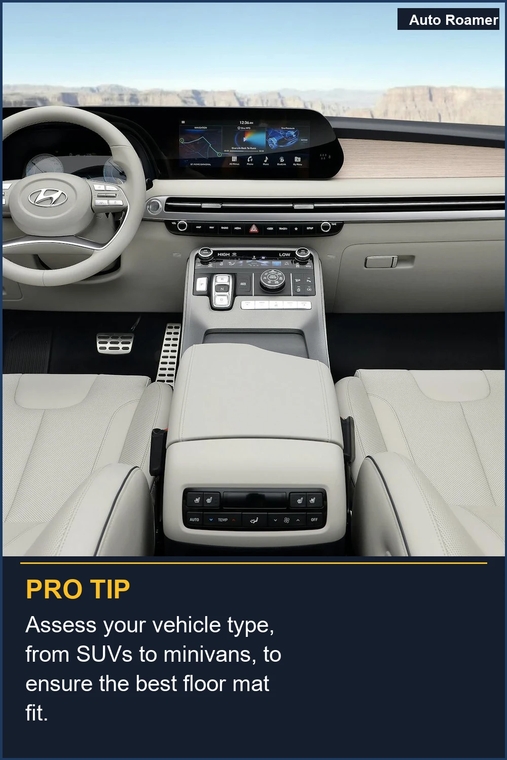 Assess your vehicle type, from SUVs to minivans, to ensure the best floor mat fit.