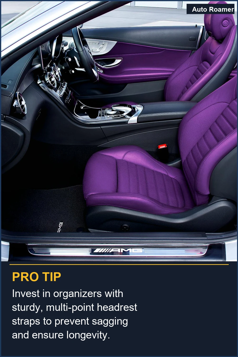 Invest in organizers with sturdy, multi-point headrest straps to prevent sagging and ensure longevity.