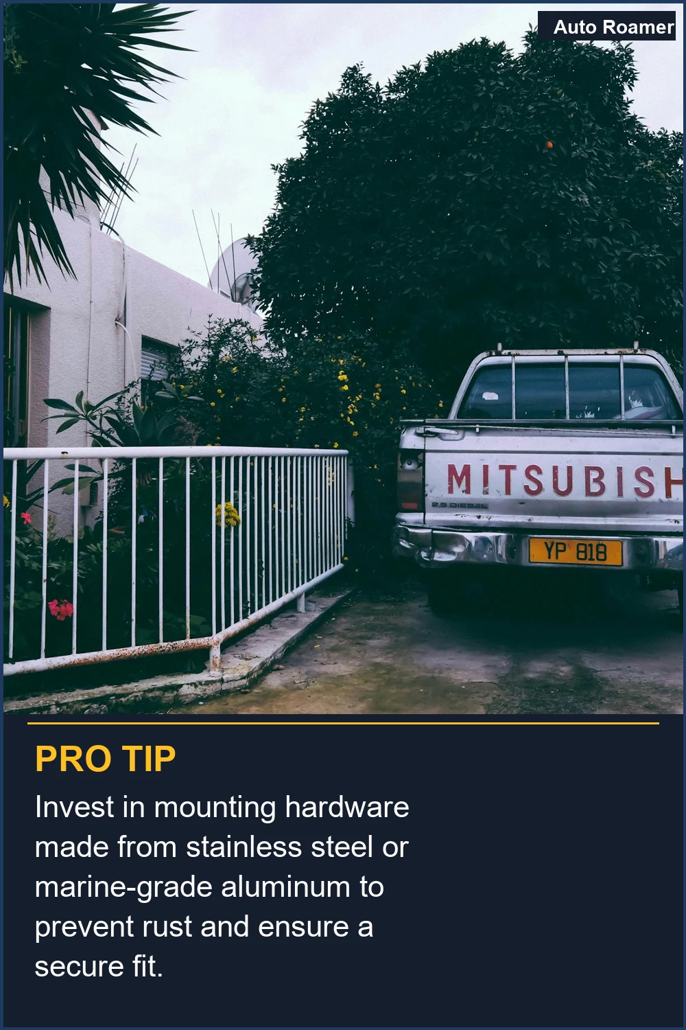 Invest in mounting hardware made from stainless steel or marine-grade aluminum to prevent rust and ensure a secure fit.