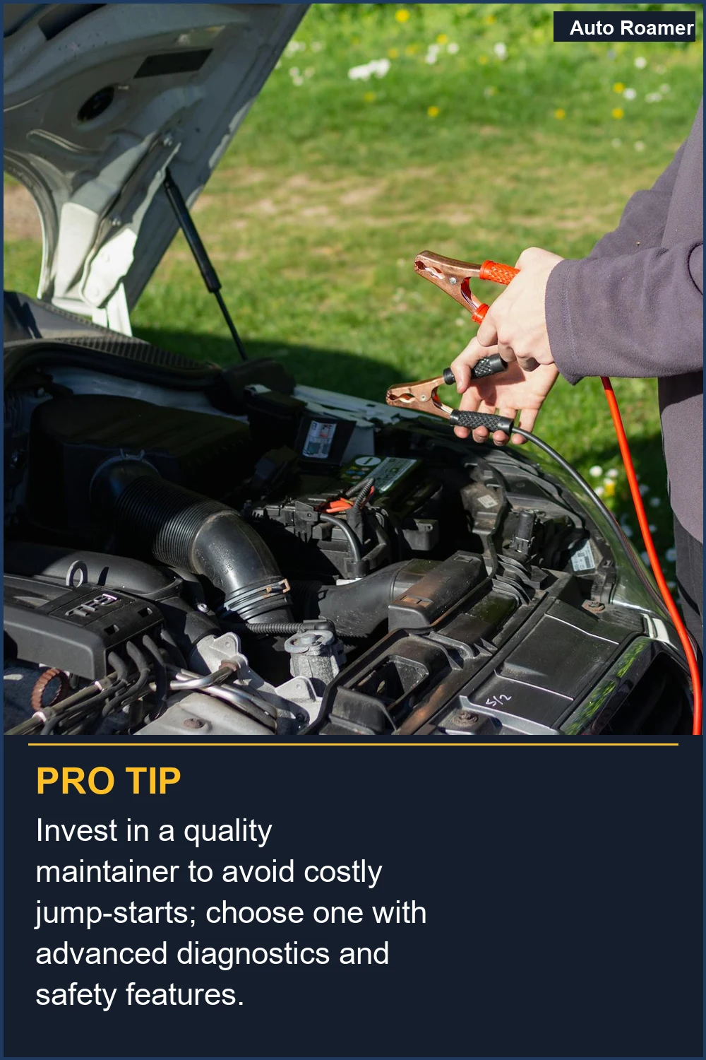 Invest in a quality maintainer to avoid costly jump-starts; choose one with advanced diagnostics and safety features.
