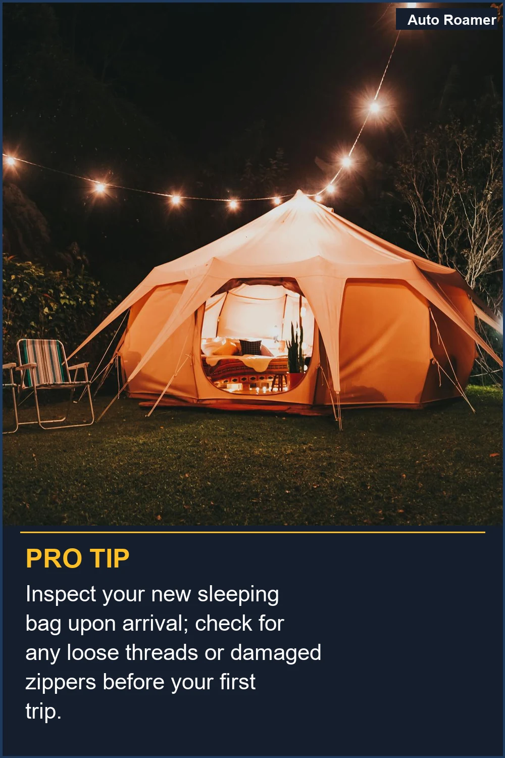 Inspecciona tu nuevo saco de dormir al recibirlo; comprueba si hay hilos sueltos o cremalleras dañadas antes de tu primer viaje.