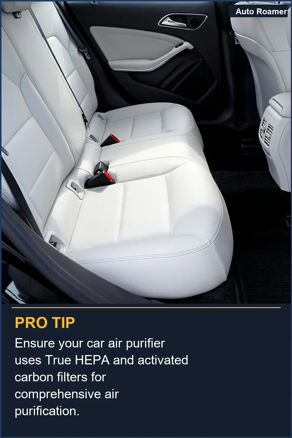 Ensure your car air purifier uses True HEPA and activated carbon filters for comprehensive air purification.