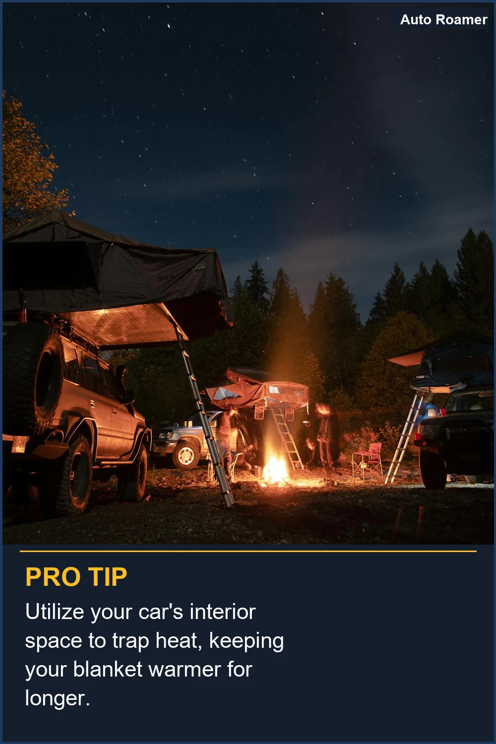 Utilize your car's interior space to trap heat, keeping your blanket warmer for longer.