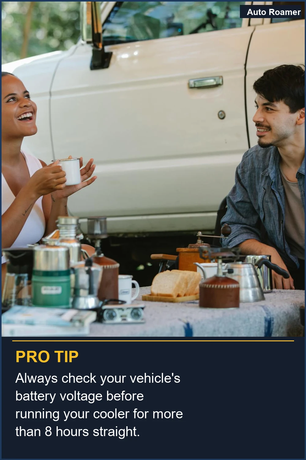 Always check your vehicle's battery voltage before running your cooler for more than 8 hours straight.