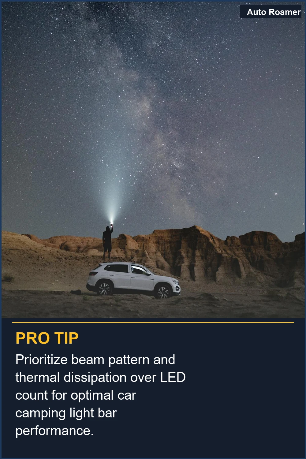 Prioritize beam pattern and thermal dissipation over LED count for optimal car camping light bar performance.