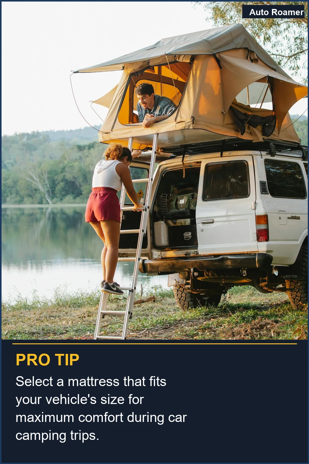 Select a mattress that fits your vehicle's size for maximum comfort during car camping trips.